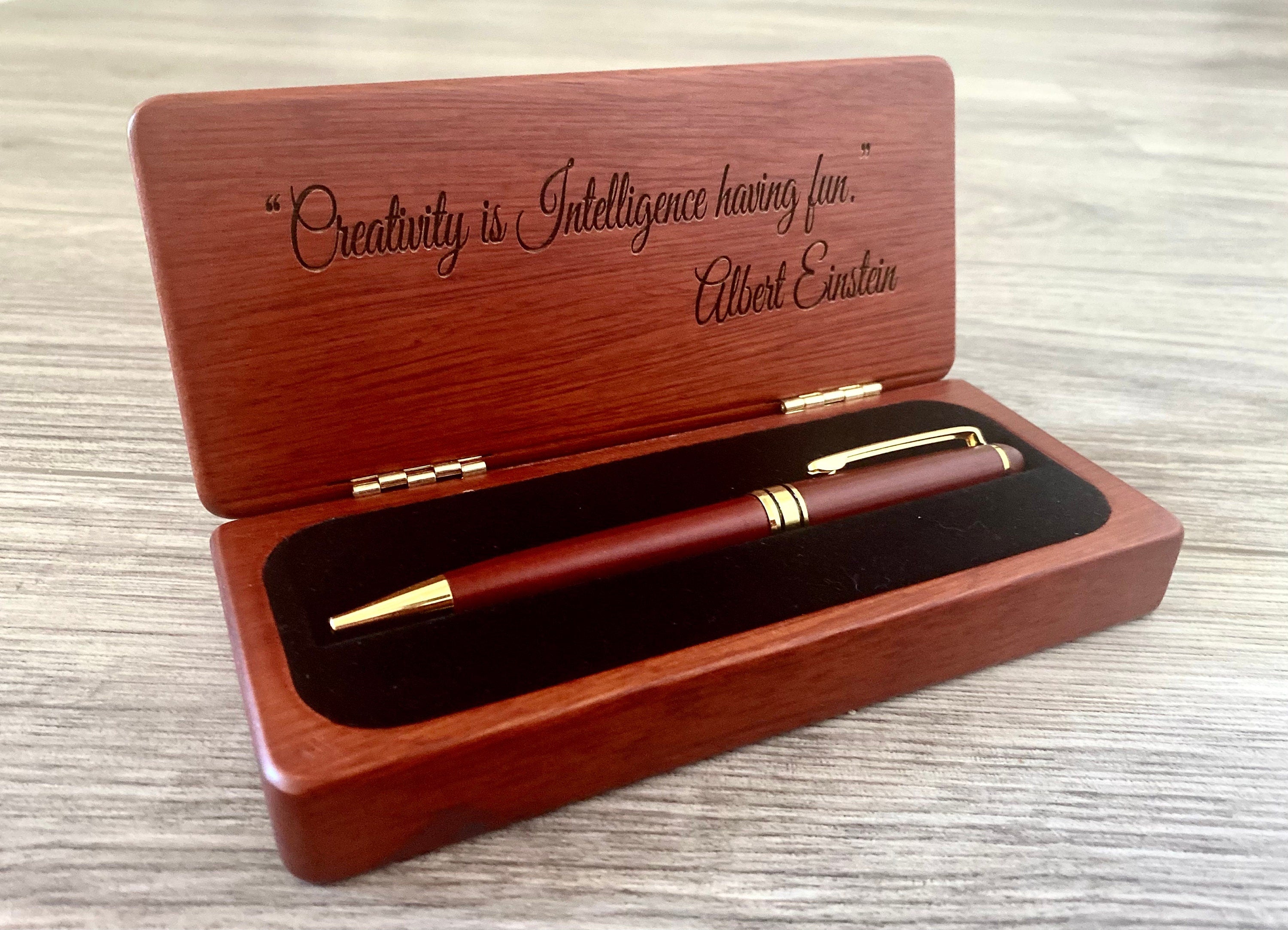 Personalized Pen Case Rosewood Pen Box