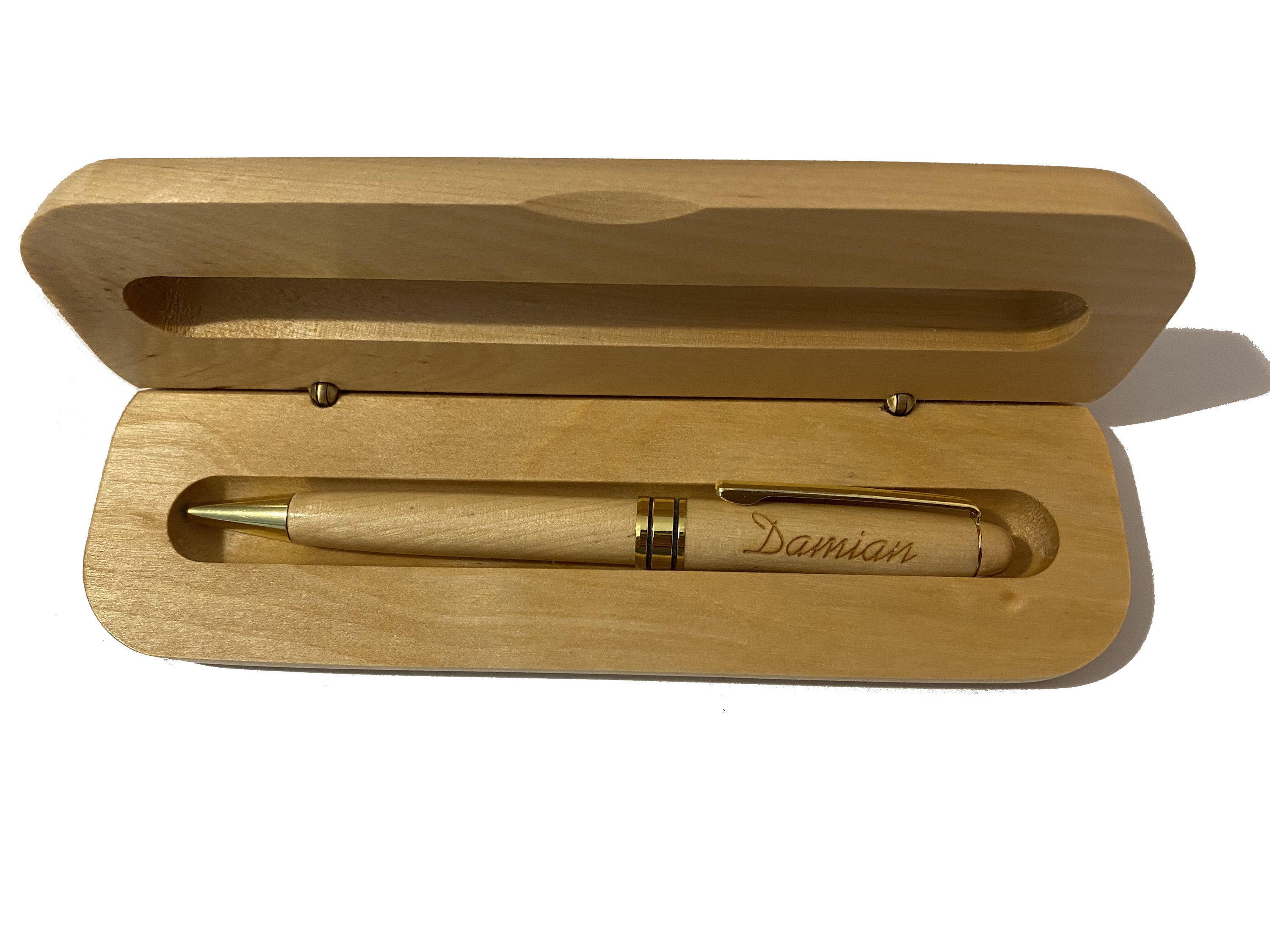 Wooden Pen with Personalized Case