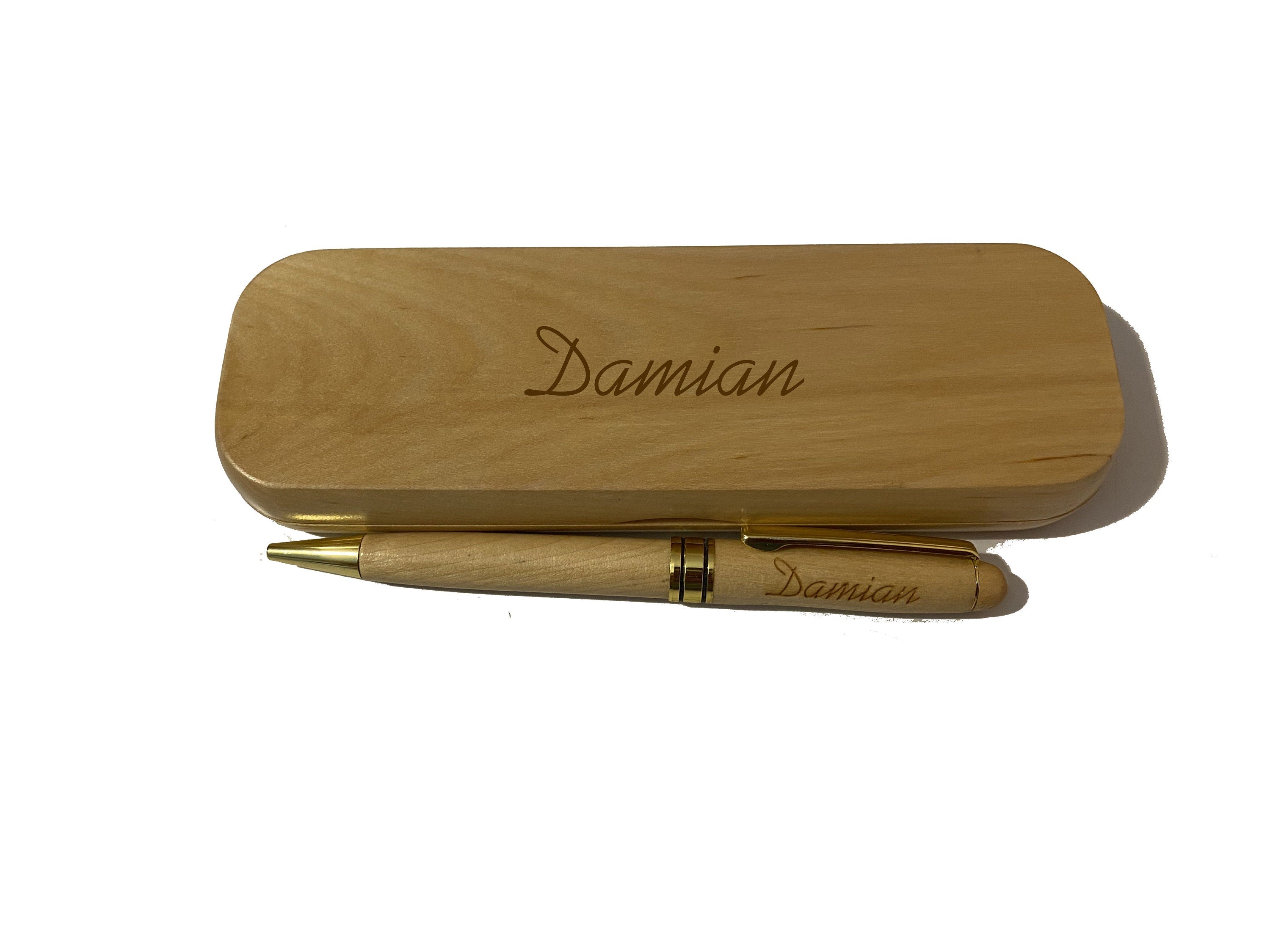 Wooden Pen with Personalized Case
