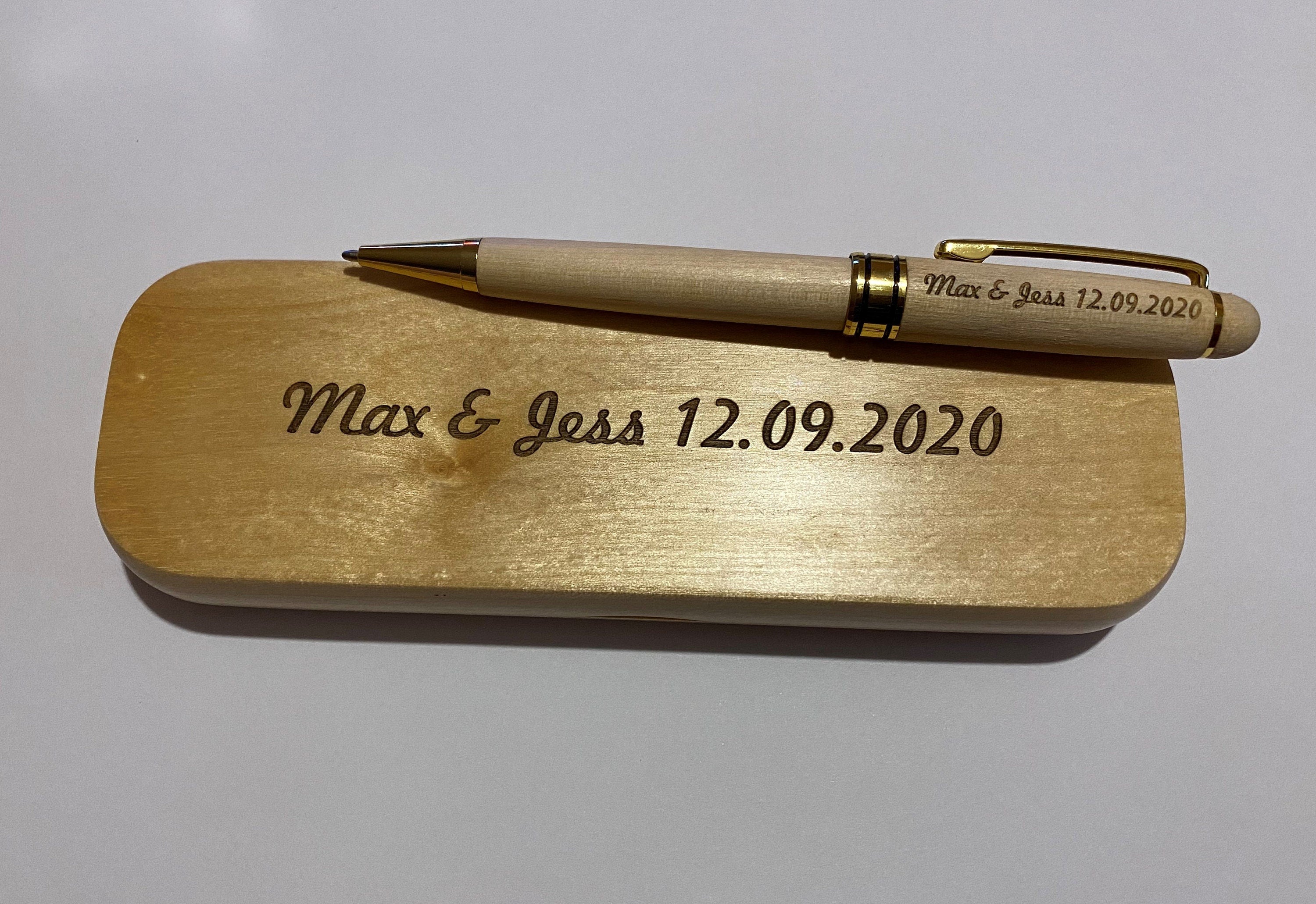 Wooden Pen with Personalized Case