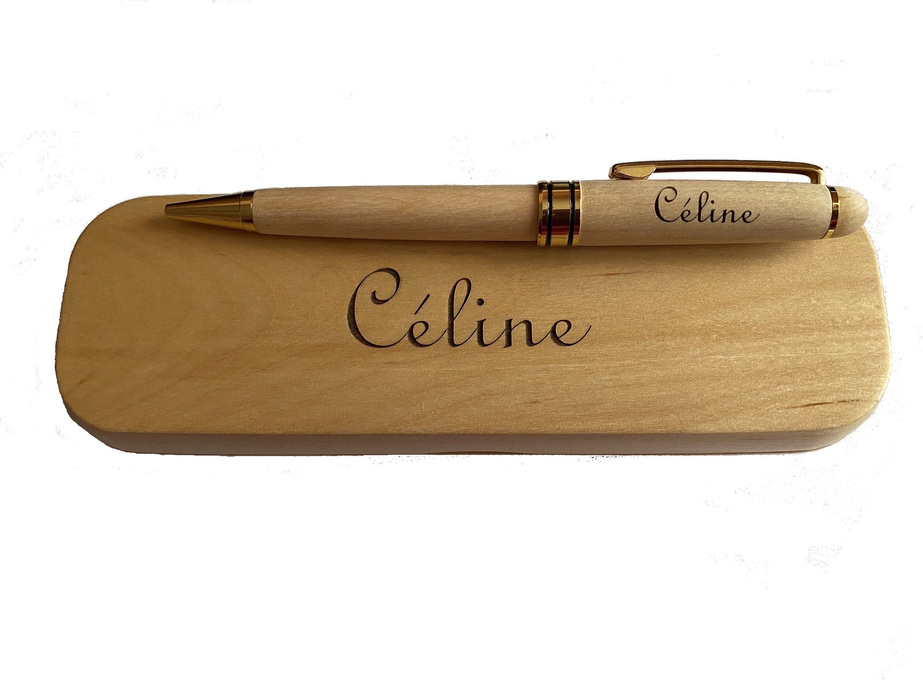 Wooden Pen with Personalized Case