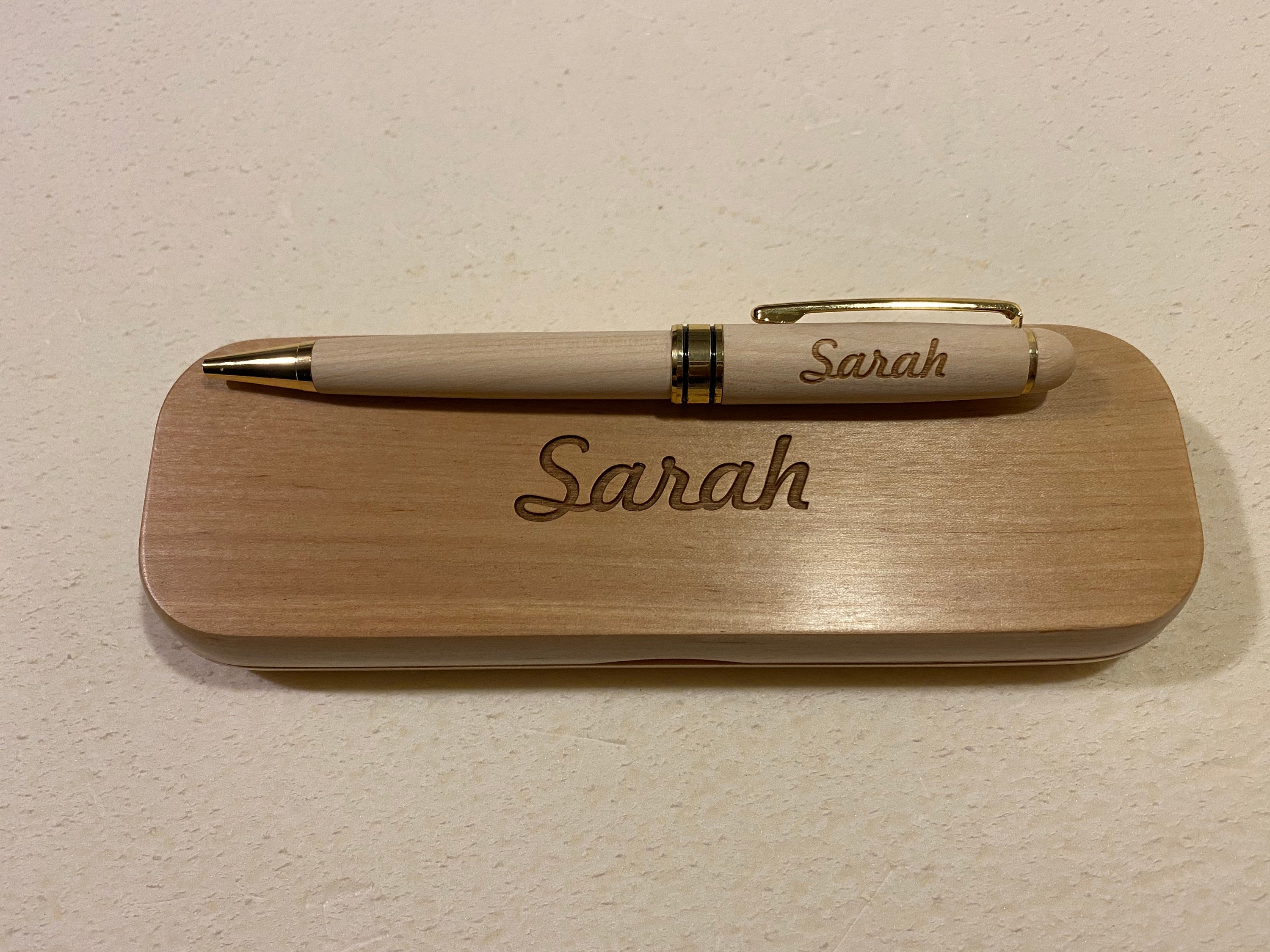 Wooden Pen with Personalized Case