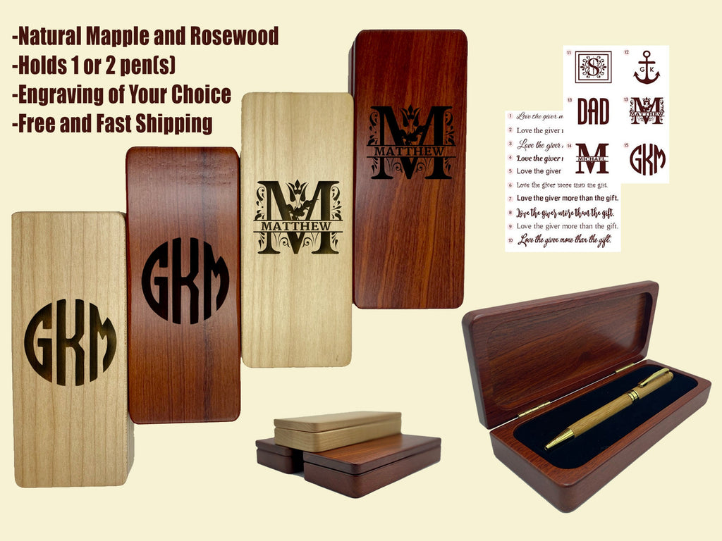 Personalized Pen Case Rosewood Pen Box