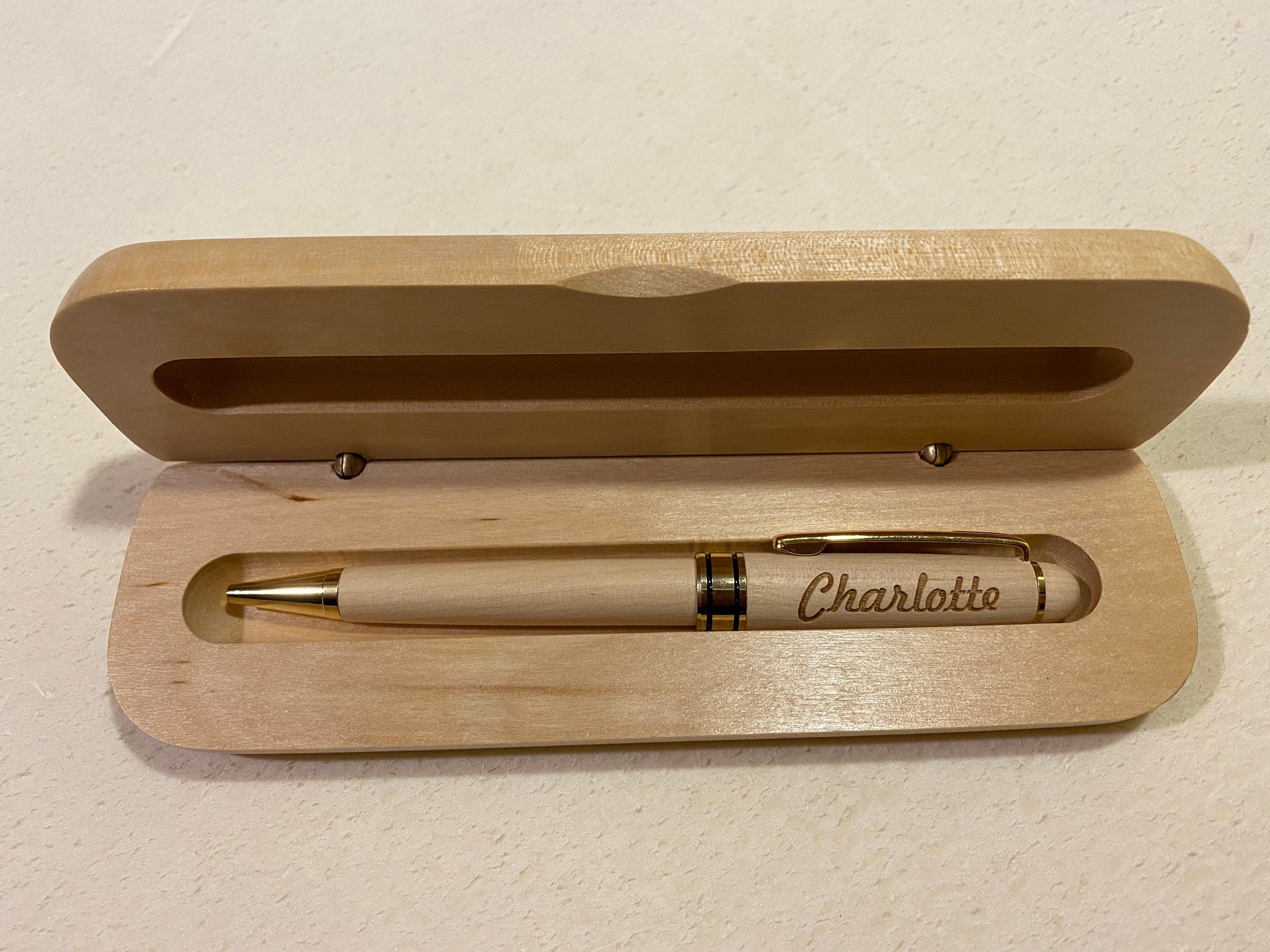 Wooden Pen with Personalized Case