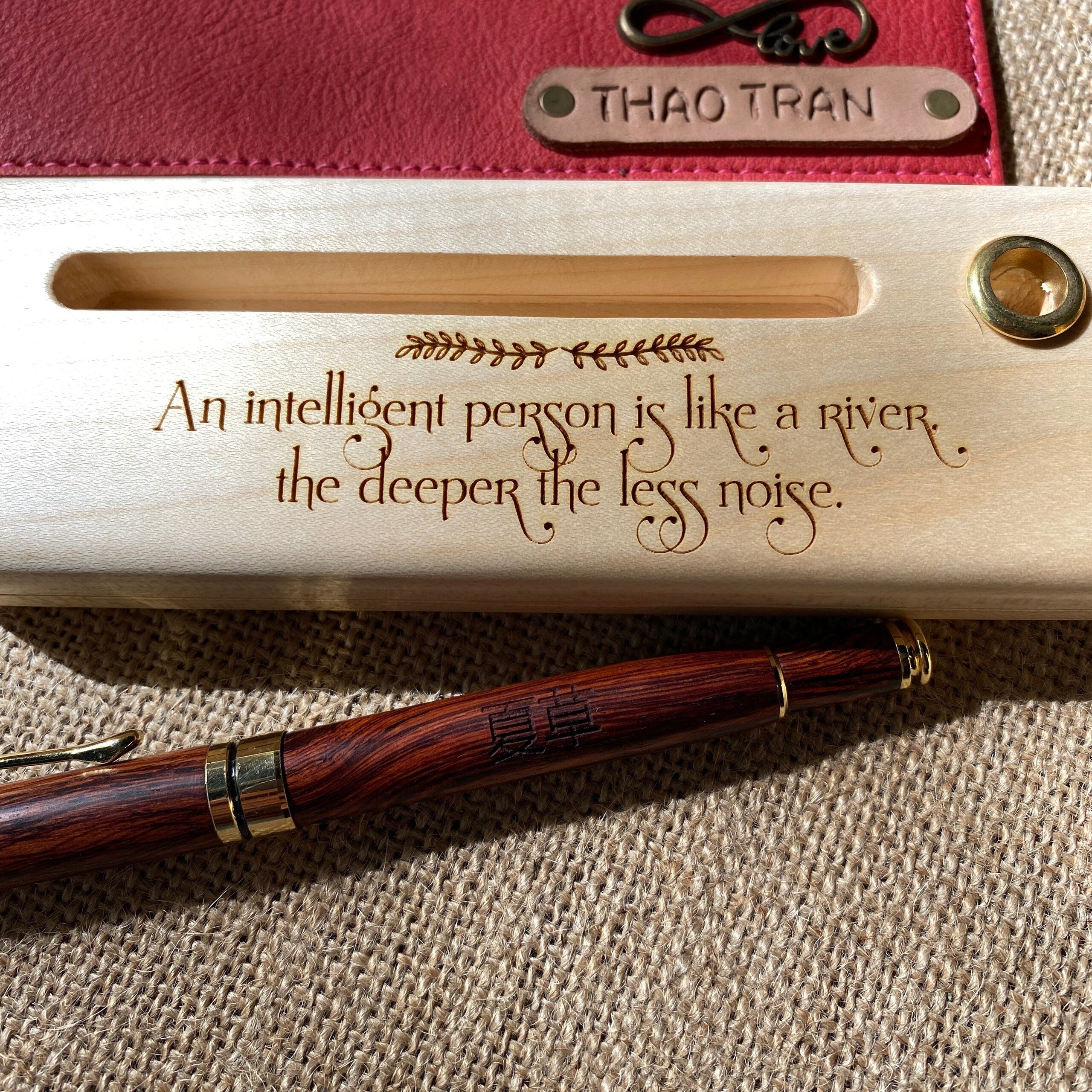 Engraved Fragrant Rosewood Pen and Box