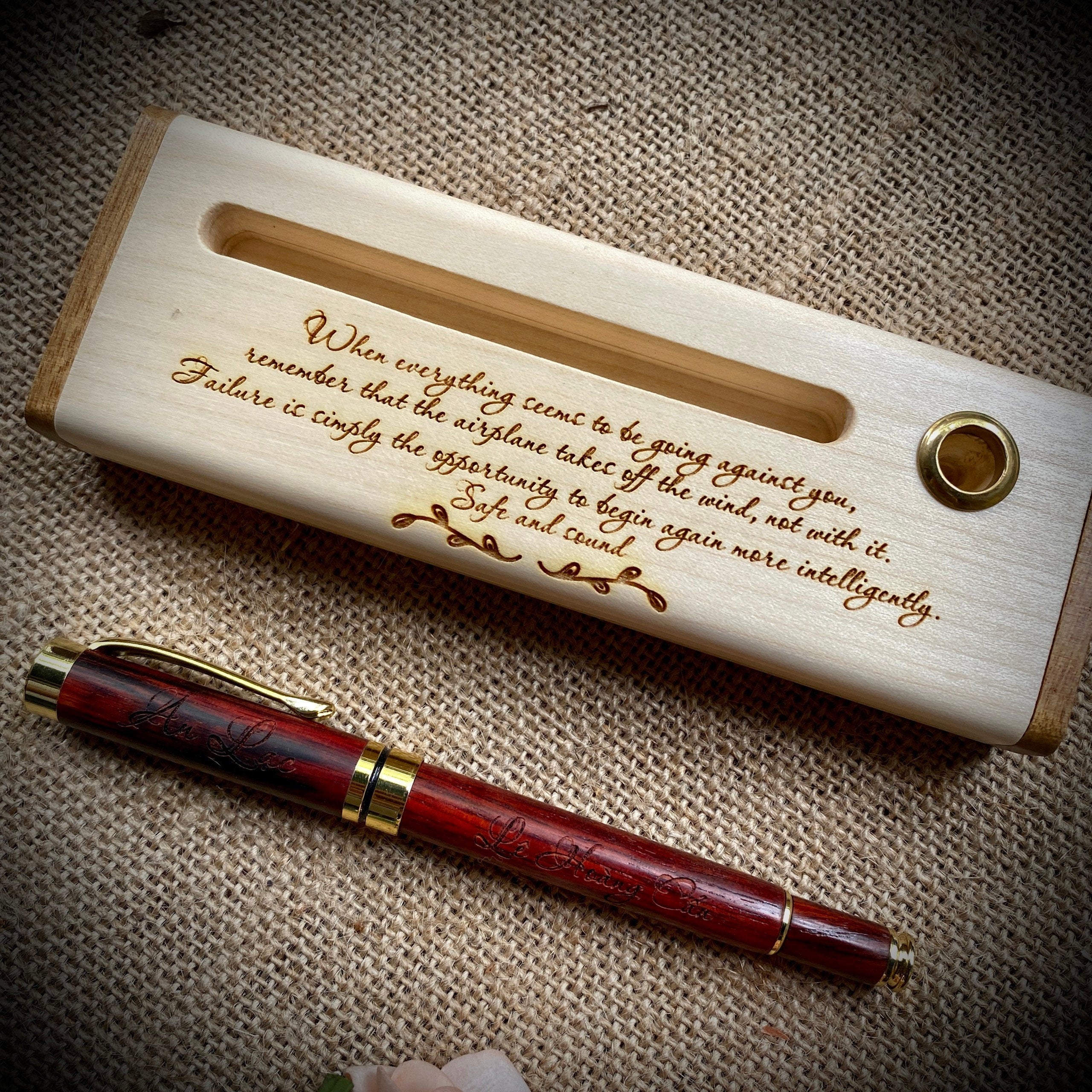 Engraved Fragrant Rosewood Pen and Box