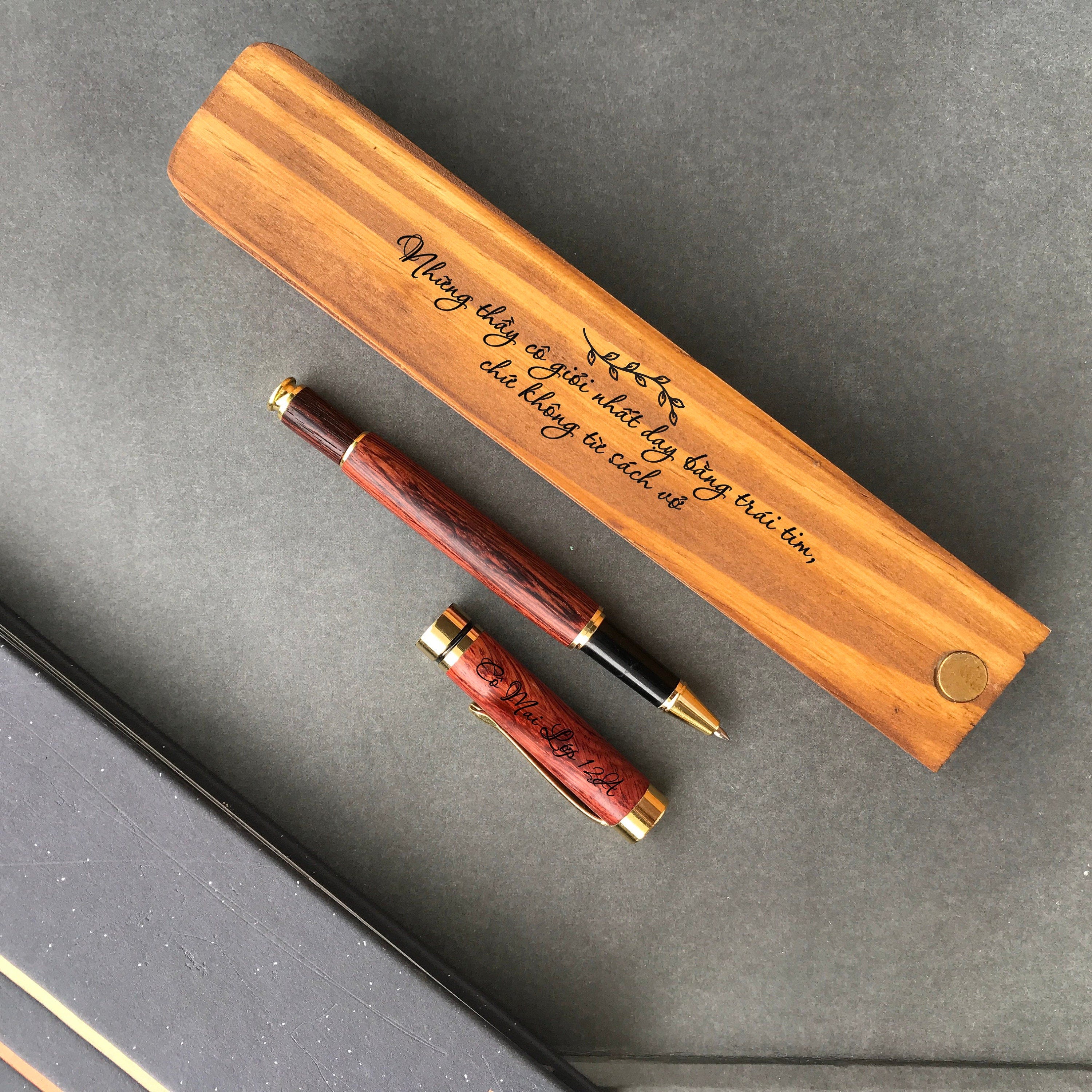 Engraved Fragrant Rosewood Pen and Box
