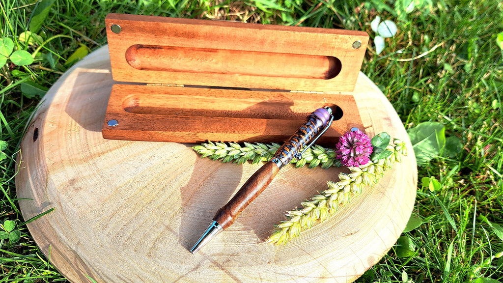 Personalized Handmade Wooden Pen and Handcrafted Box