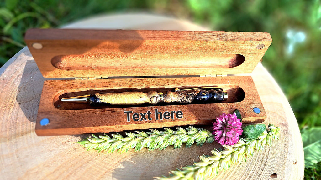Personalized Handmade Wooden Pen and Handcrafted Box