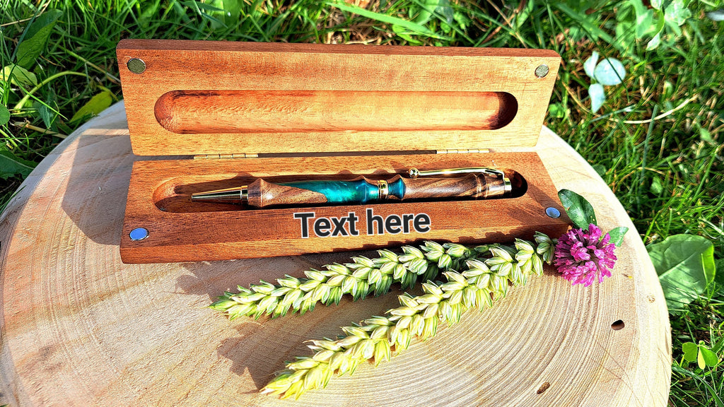 Personalized Handmade Wooden Pen and Handcrafted Box