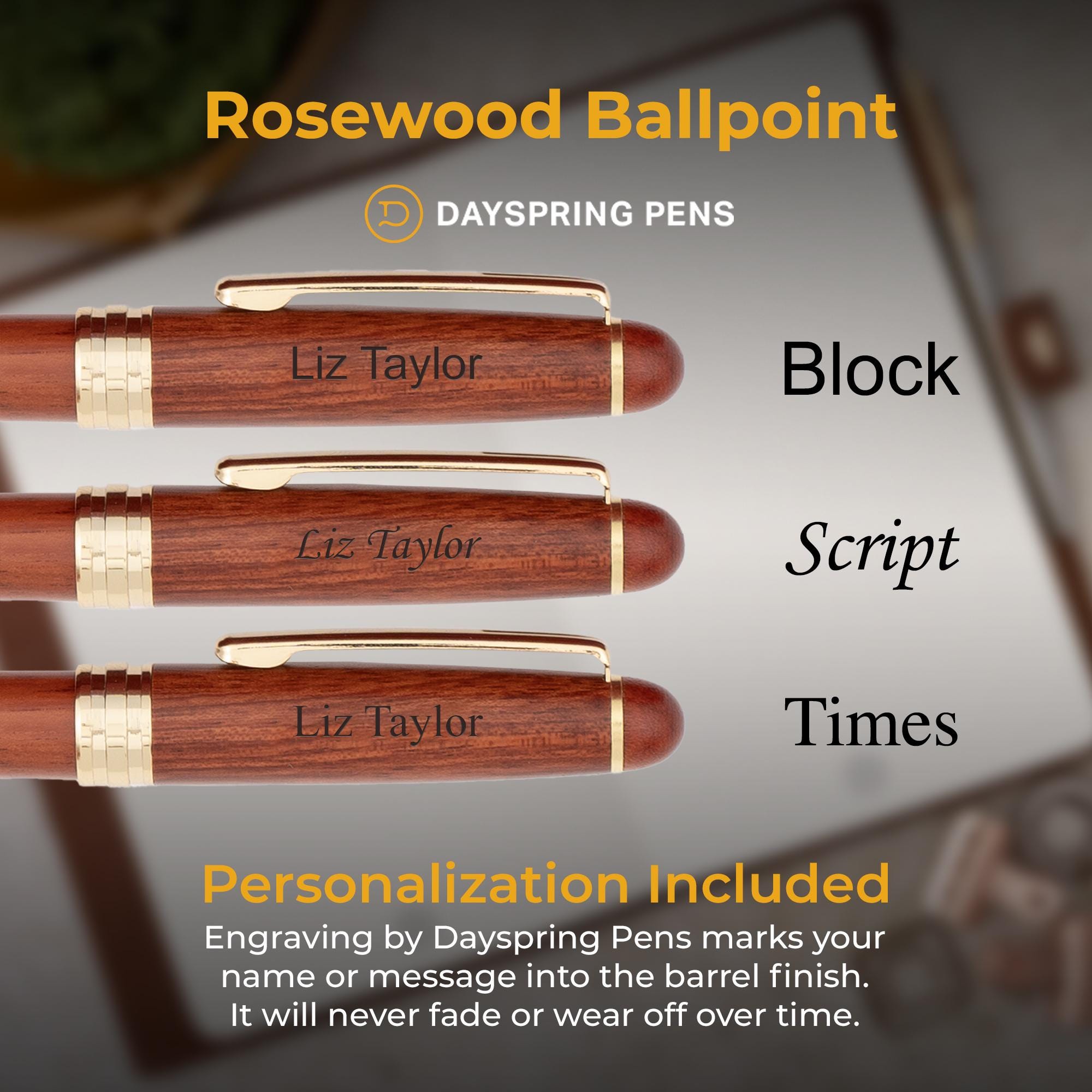 Engraved Deluxe Rosewood Pen and Pencil Gifts