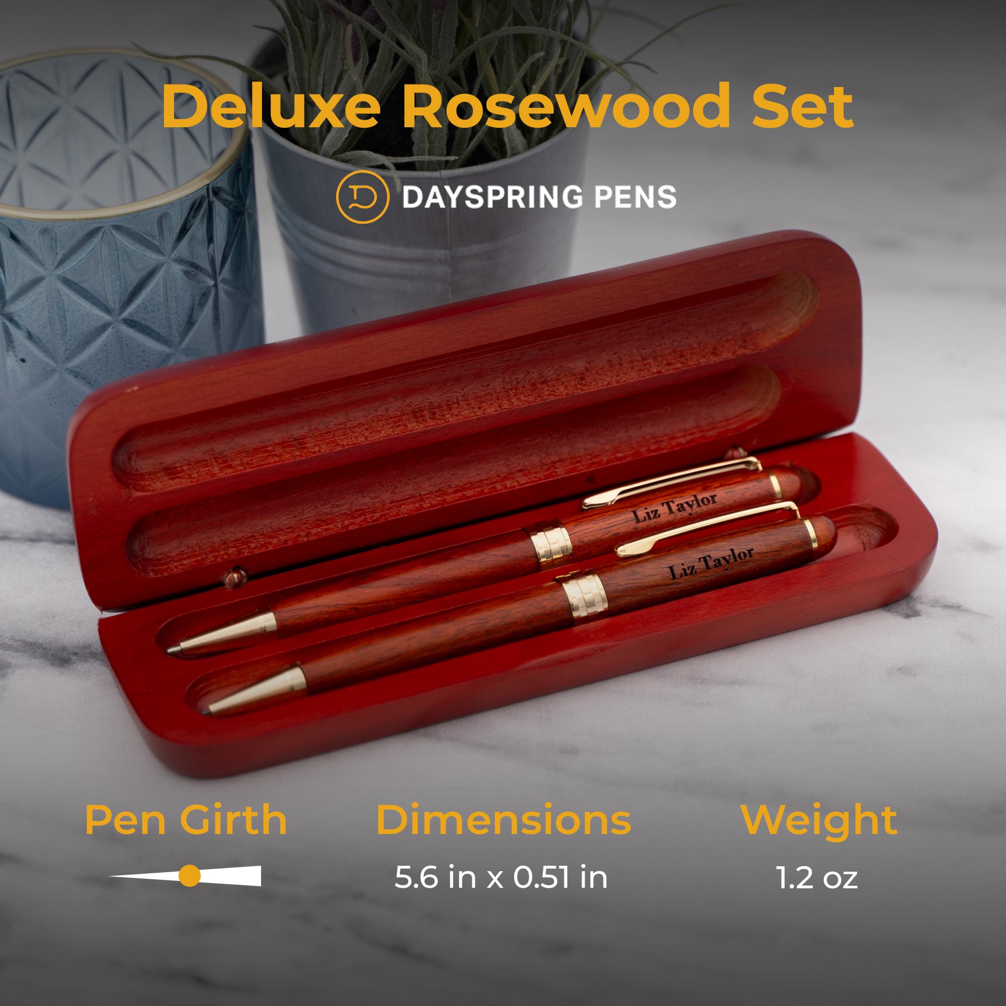 Engraved Deluxe Rosewood Pen and Pencil Gifts