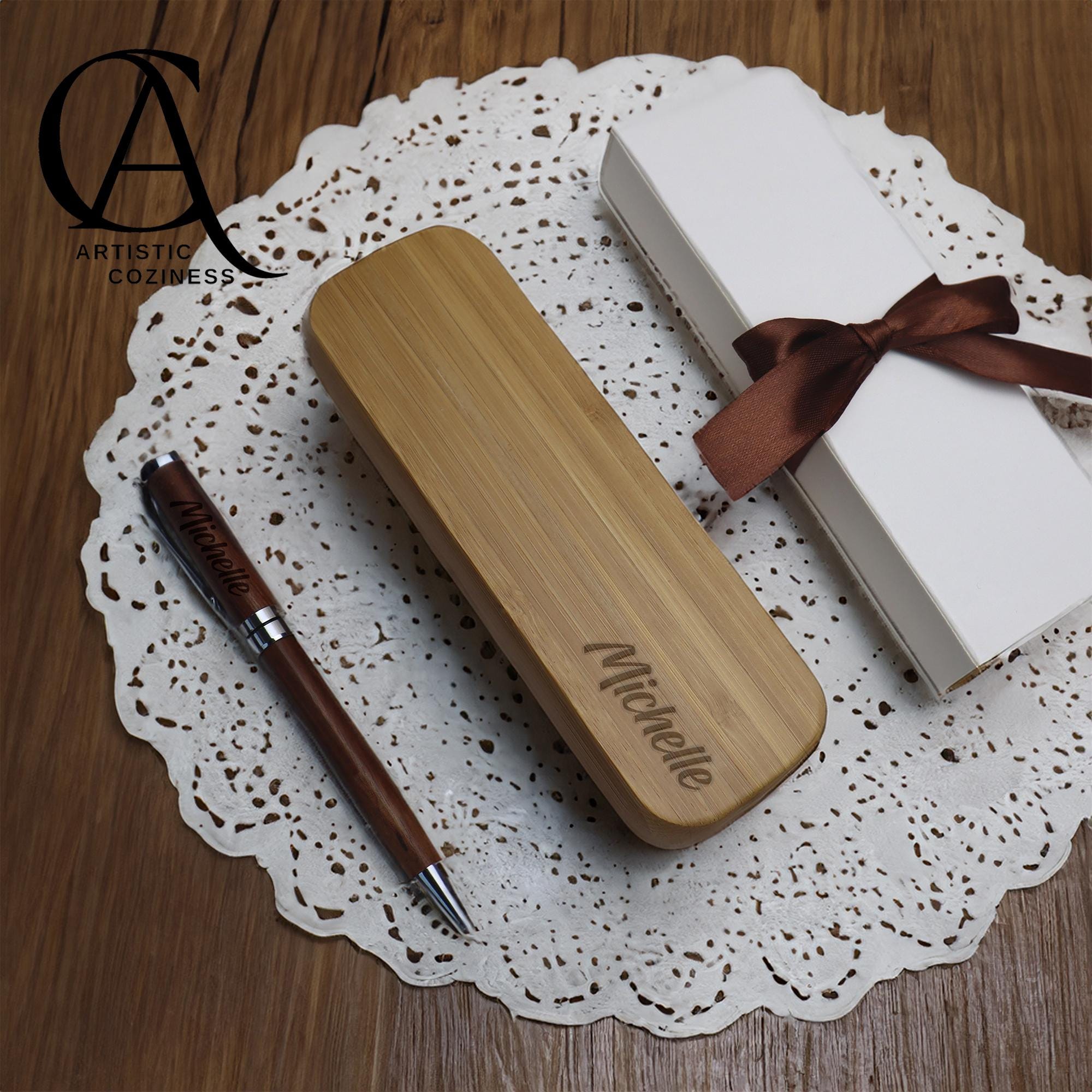 Personalized Wooden Pen Box - Custom Pen Holder Box