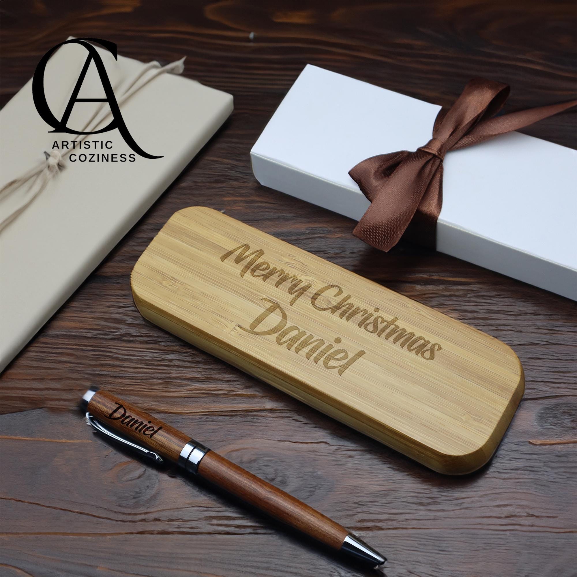 Personalized Wooden Pen Box - Custom Pen Holder Box