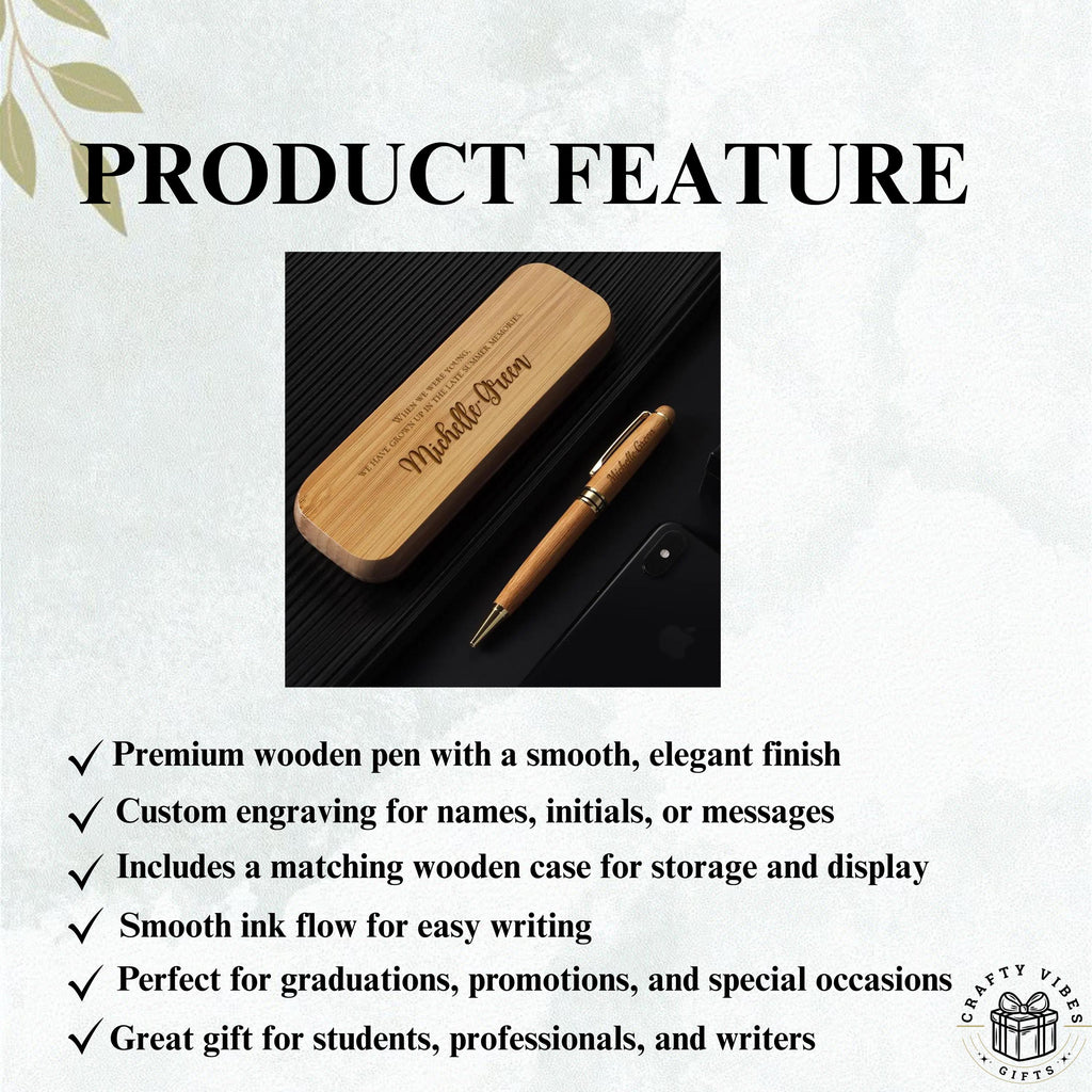 Personalized Wood Pen Engraved Pen Set Graduation Gifts