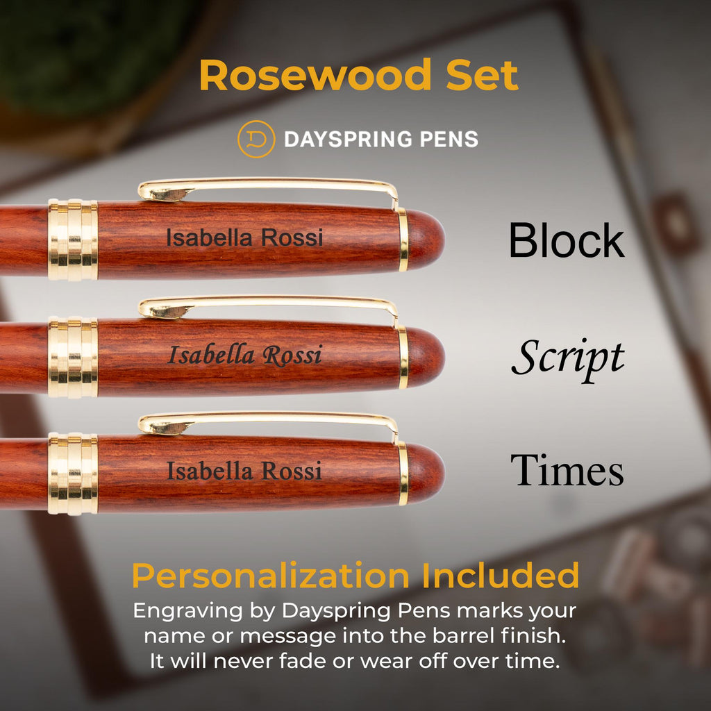 Engraved Graduation Themed Rosewood Pen