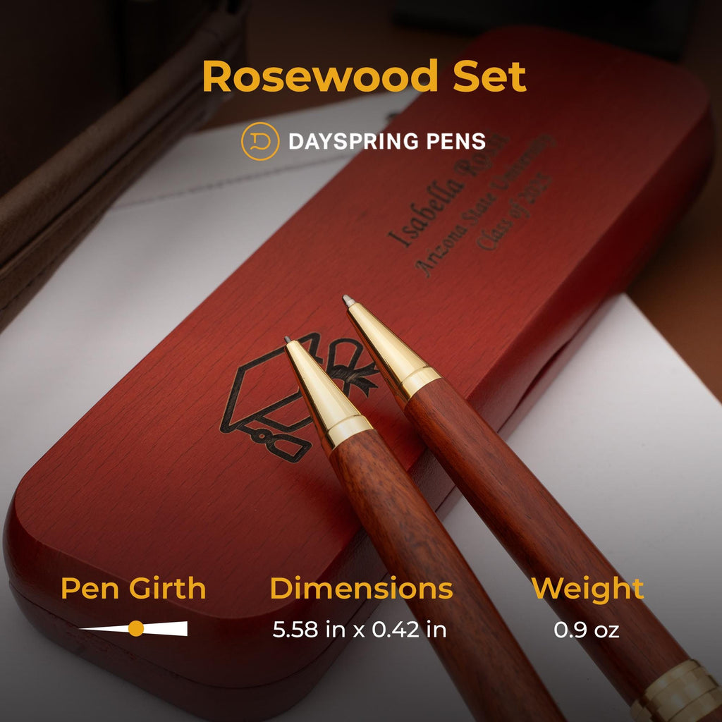Engraved Graduation Themed Rosewood Pen
