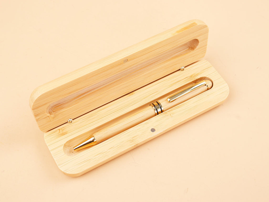 Engraved Wooden Pen Set Monogramed Pen Case