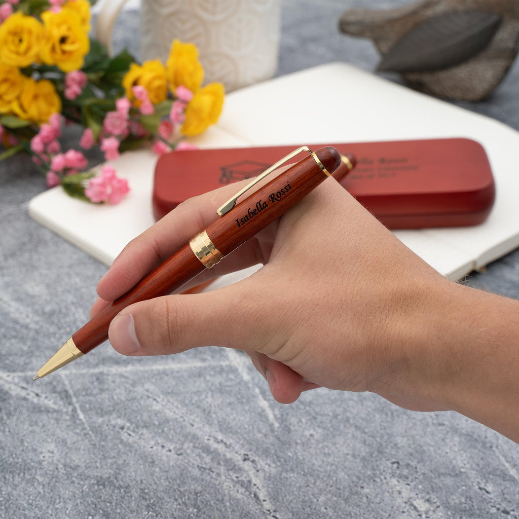 Engraved Graduation Themed Rosewood Pen
